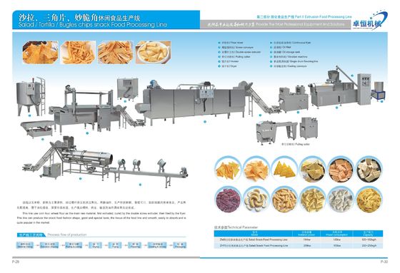 250 kg/h en acier inoxydable Frites chips de maïs Nacho Snack Food ligne de production pour les aliments