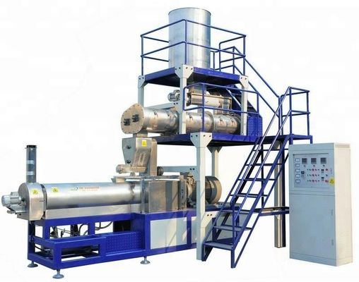 Ligne de machine d'extrudeuse de transformation d'aliments pour animaux de compagnie en acier inoxydable avec moteur Siemens en option