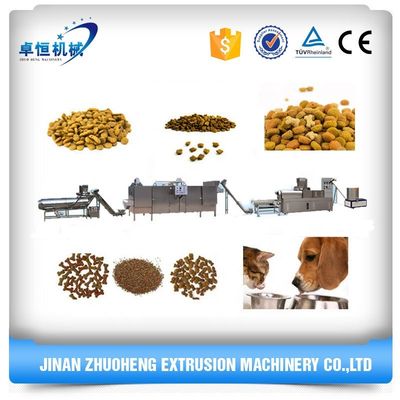 Ligne de production d'extrudeuse de nourriture pour animaux de compagnie entièrement automatique en acier inoxydable avec inspection vidéo
