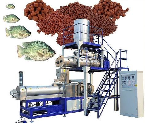 La machine à extruder les granulés pour les aliments pour poissons flottant et coulant en argent
